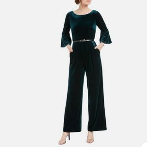 Calvin Klein Dark Green Velvet Jumpsuit Missing Belt